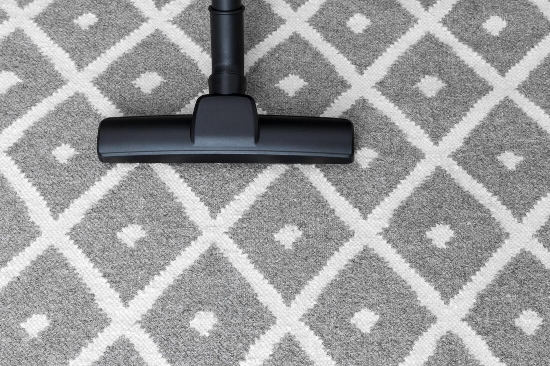 black vacuum cleaner in the carpet